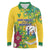 Personalized Saint Vincent and the Grenadines Long Sleeve Polo Shirt Stylized Peacock Feather Royal