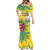 Personalized Saint Vincent and the Grenadines Mermaid Dress Stylized Peacock Feather Royal