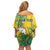 Personalized Saint Vincent and the Grenadines Off Shoulder Short Dress Stylized Peacock Feather Royal