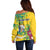 Personalized Saint Vincent and the Grenadines Off Shoulder Sweater Stylized Peacock Feather Royal