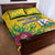 Saint Vincent and the Grenadines Quilt Bed Set Stylized Peacock Feather Royal - Wonder Print Shop