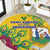 Saint Vincent and the Grenadines Round Carpet Stylized Peacock Feather Royal - Wonder Print Shop