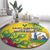 Saint Vincent and the Grenadines Round Carpet Stylized Peacock Feather Royal - Wonder Print Shop