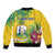 Personalized Saint Vincent and the Grenadines Sleeve Zip Bomber Jacket Stylized Peacock Feather Royal - Wonder Print Shop