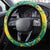 Saint Vincent and the Grenadines Steering Wheel Cover Stylized Peacock Feather Royal - Wonder Print Shop