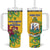 Personalized Saint Vincent and the Grenadines Tumbler With Handle Stylized Peacock Feather Royal - Wonder Print Shop