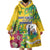 Personalized Saint Vincent and the Grenadines Wearable Blanket Hoodie Stylized Peacock Feather Royal