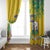 Saint Vincent and the Grenadines Window Curtain Stylized Peacock Feather Royal - Wonder Print Shop