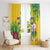 Saint Vincent and the Grenadines Window Curtain Stylized Peacock Feather Royal - Wonder Print Shop