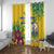 Saint Vincent and the Grenadines Window Curtain Stylized Peacock Feather Royal - Wonder Print Shop