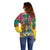 Personalized Carriacou and Petite Martinique Off Shoulder Sweater Bougainvillea Flowers