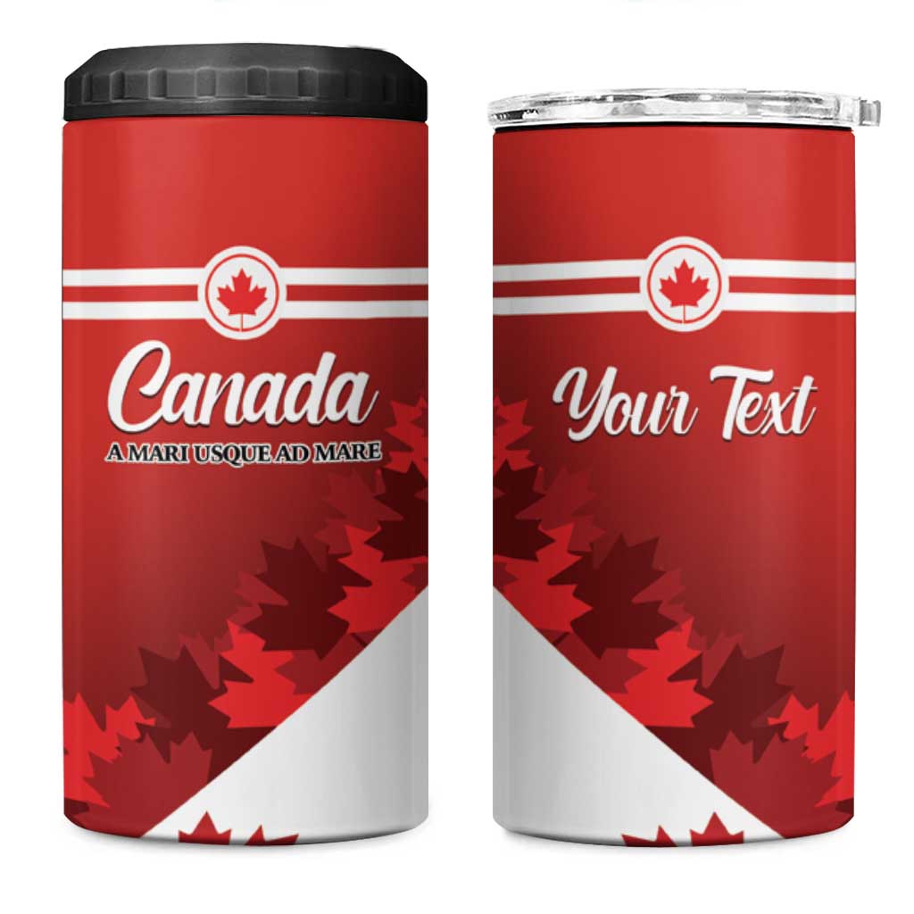 Personalised Canada Maple Leaf 4 in 1 Can Cooler Tumbler A mari usque ad mare