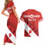 Personalised Canada Maple Leaf Couples Matching Short Sleeve Bodycon Dress and Hawaiian Shirt A mari usque ad mare