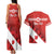 Personalised Canada Maple Leaf Couples Matching Tank Maxi Dress and Hawaiian Shirt A mari usque ad mare