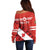 Personalised Canada Maple Leaf Off Shoulder Sweater A mari usque ad mare