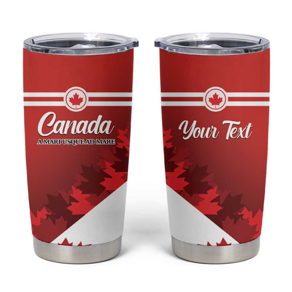 Personalised Canada Maple Leaf Tumbler Cup A mari usque ad mare - Wonder Print Shop