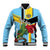 Personalized Saint Lucia Baseball Jacket Jacquot Parrot Rosie Floral