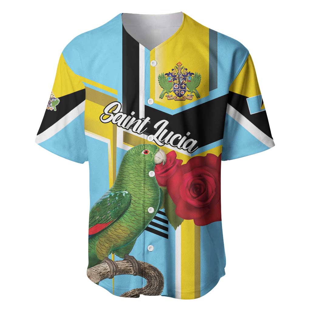 Personalized Saint Lucia Baseball Jersey Jacquot Parrot Rosie Floral