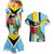 Personalized Saint Lucia Couples Matching Mermaid Dress and Hawaiian Shirt Jacquot Parrot Rosie Floral