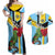 Personalized Saint Lucia Couples Matching Off Shoulder Maxi Dress and Hawaiian Shirt Jacquot Parrot Rosie Floral