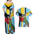 Personalized Saint Lucia Couples Matching Off Shoulder Maxi Dress and Hawaiian Shirt Jacquot Parrot Rosie Floral