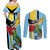 Personalized Saint Lucia Couples Matching Off Shoulder Maxi Dress and Long Sleeve Button Shirt Jacquot Parrot Rosie Floral