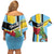 Personalized Saint Lucia Couples Matching Off Shoulder Short Dress and Hawaiian Shirt Jacquot Parrot Rosie Floral