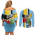 Personalized Saint Lucia Couples Matching Off Shoulder Short Dress and Long Sleeve Button Shirt Jacquot Parrot Rosie Floral