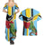 Personalized Saint Lucia Couples Matching Summer Maxi Dress and Hawaiian Shirt Jacquot Parrot Rosie Floral