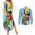 Personalized Saint Lucia Couples Matching Summer Maxi Dress and Long Sleeve Button Shirt Jacquot Parrot Rosie Floral