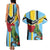 Personalized Saint Lucia Couples Matching Tank Maxi Dress and Hawaiian Shirt Jacquot Parrot Rosie Floral