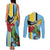 Personalized Saint Lucia Couples Matching Tank Maxi Dress and Long Sleeve Button Shirt Jacquot Parrot Rosie Floral