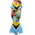 Personalized Saint Lucia Family Matching Mermaid Dress and Hawaiian Shirt Jacquot Parrot Rosie Floral