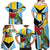 Personalized Saint Lucia Family Matching Off Shoulder Maxi Dress and Hawaiian Shirt Jacquot Parrot Rosie Floral