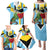 Personalized Saint Lucia Family Matching Puletasi and Hawaiian Shirt Jacquot Parrot Rosie Floral