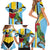 Personalized Saint Lucia Family Matching Short Sleeve Bodycon Dress and Hawaiian Shirt Jacquot Parrot Rosie Floral