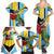 Personalized Saint Lucia Family Matching Summer Maxi Dress and Hawaiian Shirt Jacquot Parrot Rosie Floral