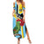 Personalized Saint Lucia Family Matching Summer Maxi Dress and Hawaiian Shirt Jacquot Parrot Rosie Floral