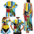 Personalized Saint Lucia Family Matching Tank Maxi Dress and Hawaiian Shirt Jacquot Parrot Rosie Floral