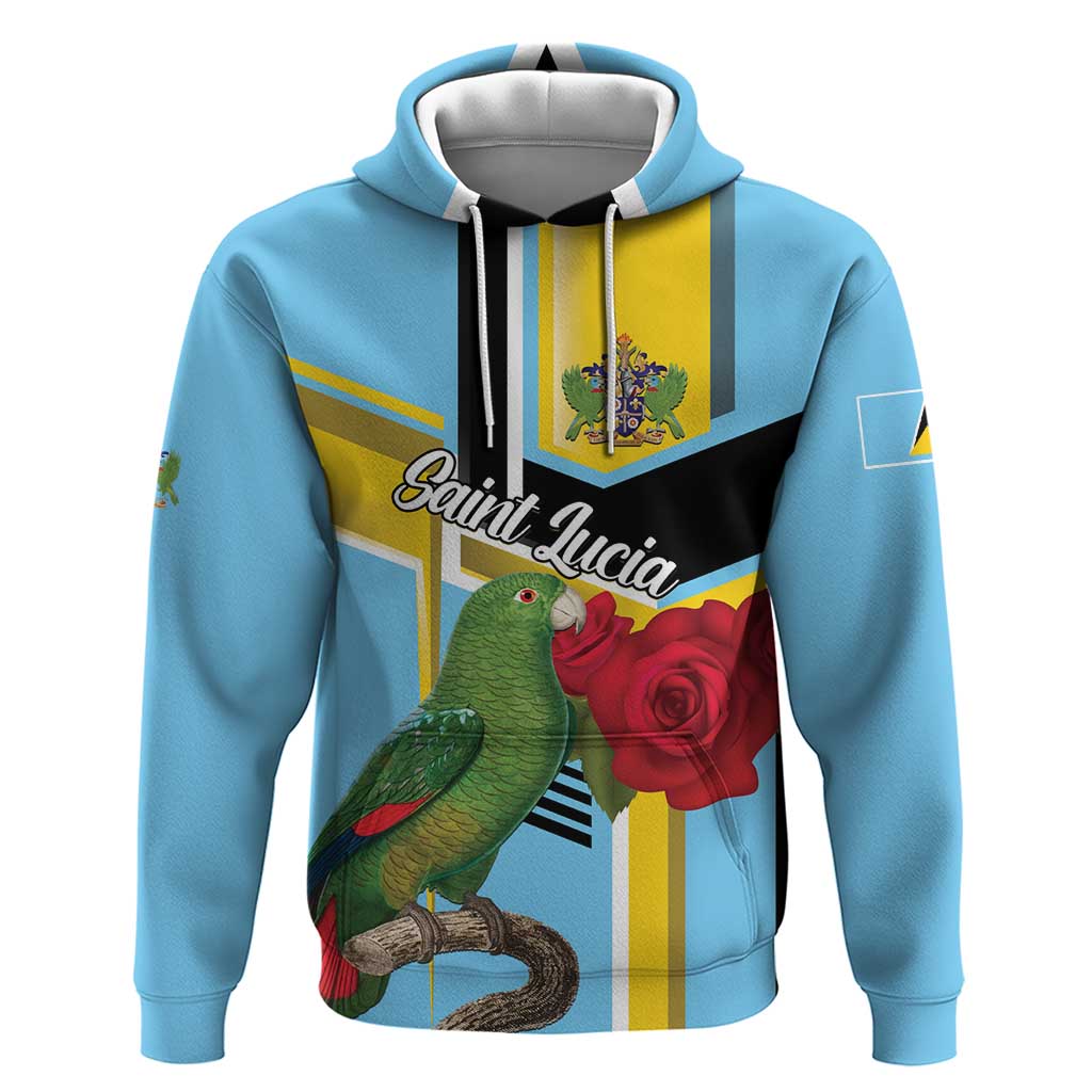 Personalized Saint Lucia Hoodie Jacquot Parrot Rosie Floral