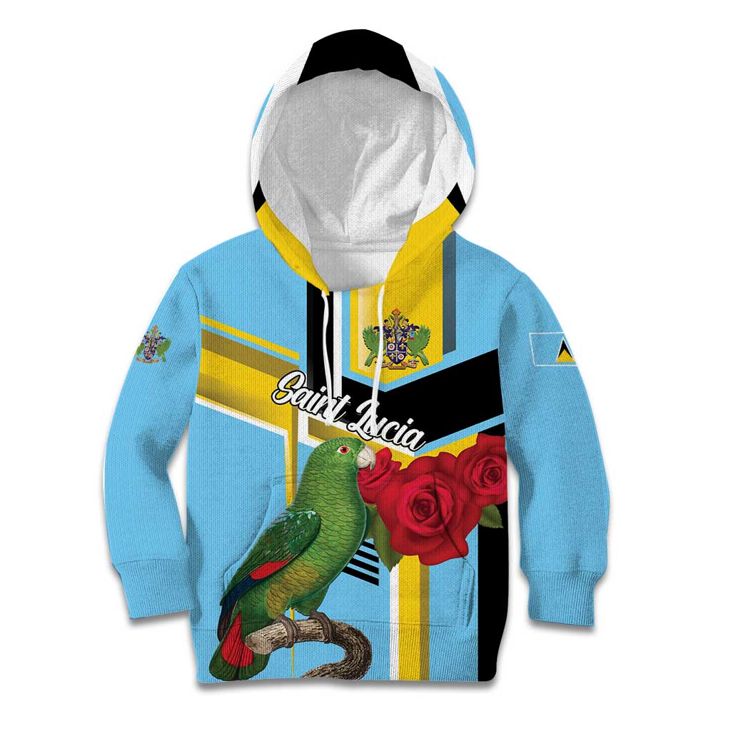 Personalized Saint Lucia Kid Hoodie Jacquot Parrot Rosie Floral