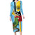 Personalized Saint Lucia Long Sleeve Bodycon Dress Jacquot Parrot Rosie Floral