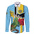 Personalized Saint Lucia Long Sleeve Button Shirt Jacquot Parrot Rosie Floral