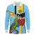 Personalized Saint Lucia Long Sleeve Polo Shirt Jacquot Parrot Rosie Floral