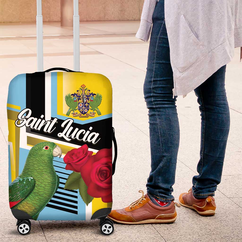 Saint Lucia Luggage Cover Jacquot Parrot Rosie Floral