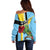 Personalized Saint Lucia Off Shoulder Sweater Jacquot Parrot Rosie Floral