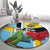 Saint Lucia Round Carpet Jacquot Parrot Rosie Floral - Wonder Print Shop