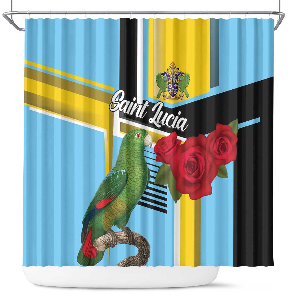 Saint Lucia Shower Curtain Jacquot Parrot Rosie Floral - Wonder Print Shop