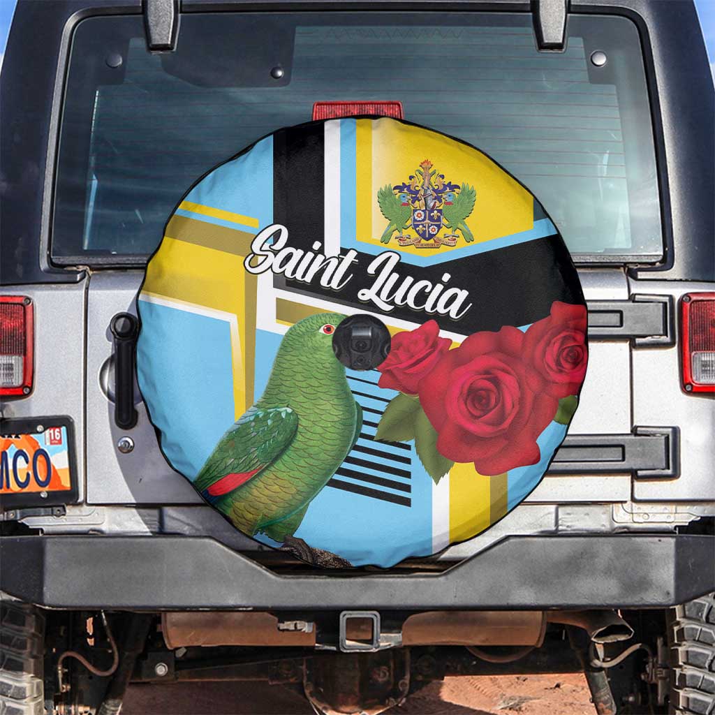 Saint Lucia Spare Tire Cover Jacquot Parrot Rosie Floral - Wonder Print Shop