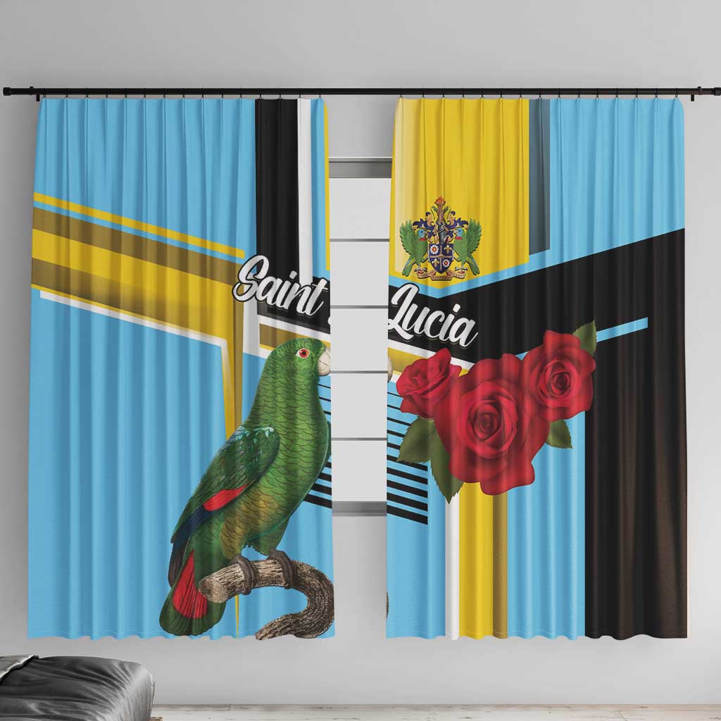 Saint Lucia Window Curtain Jacquot Parrot Rosie Floral - Wonder Print Shop